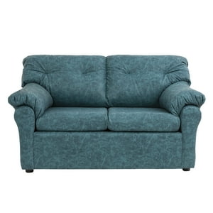 Muebles América - Sofá América 2 Cuerpos Cuero Auris Azul Petroleo