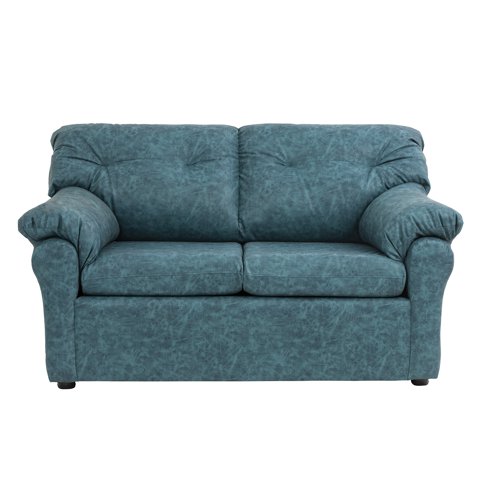 Muebles América - Sofá América 2 Cuerpos Cuero Auris Azul Petroleo