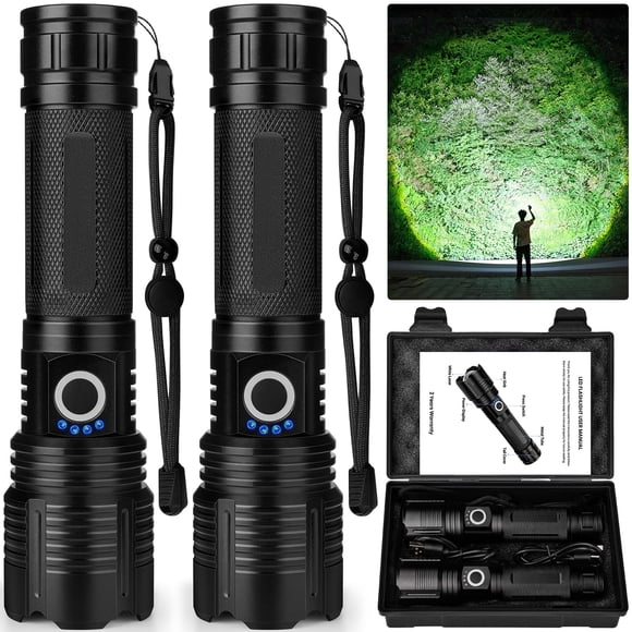 Linterna recargable MILAOSHU de 99,000 lm, 15 h, resistente al agua IPX7