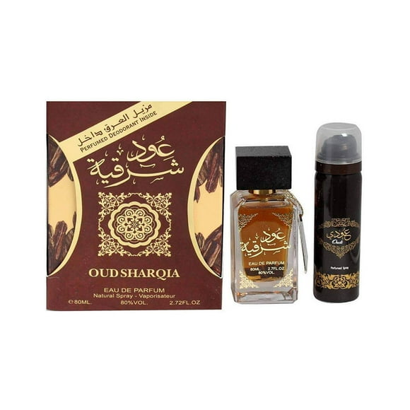 Perfume Unisex Oud Sharqia Edp 80 Ml + Deo Spray 50 Ml Set De 2 Pcs