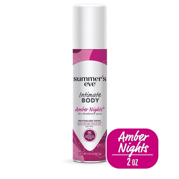 Spray antimo Summers Eve Amber Nights 56g Sin Talco