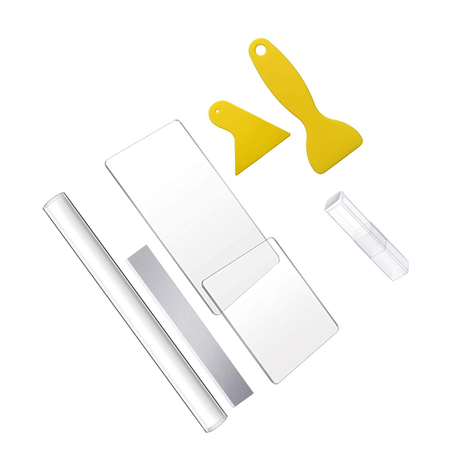 Magideal - Herramientas De Corte De Arcilla Polimérica Hoja De Acrílico De Rodillo De Arcilla Acrílica Con Afeitado, Rodillo Hecho A Mano Para Arcilla De Cerámic 7 Piezas