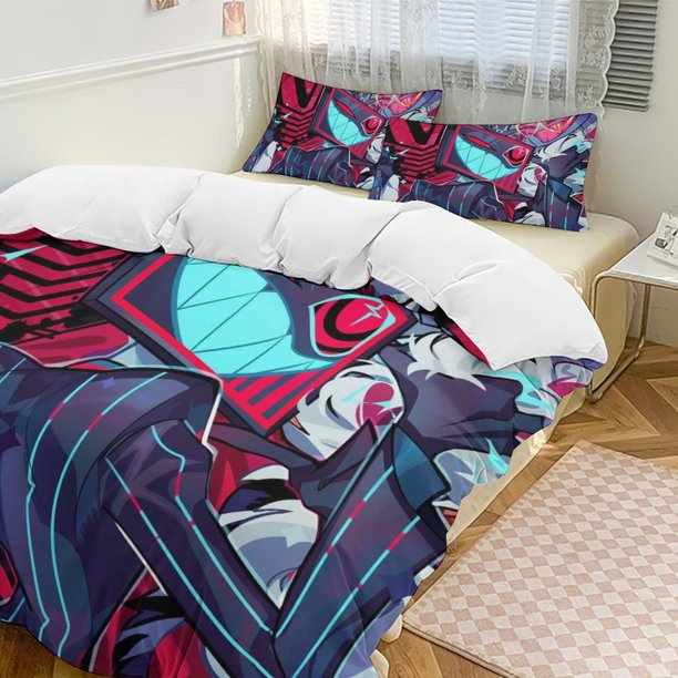 Hazbin Hotel 3-Piece Twin Bed Set - Includes 1 Single Comforter And 2 Pillowcases Bedding - Fade Resistant Microfiber - Hazbin Hotel