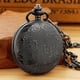 thumbnail image 3 of Reloj de bolsillo Realpoo con movimiento de cuarzo y diseño floral negro, 3 of 8