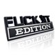 thumbnail image 1 of Emblema Fuck IT Edition, emblema exterior del coche, calcomanía 3D, emblema de guardabarros 3D con el emblema de Fuck-it Edition, calcomanía 3D de repuesto para coche y camión, apta para coches, 1 of 7