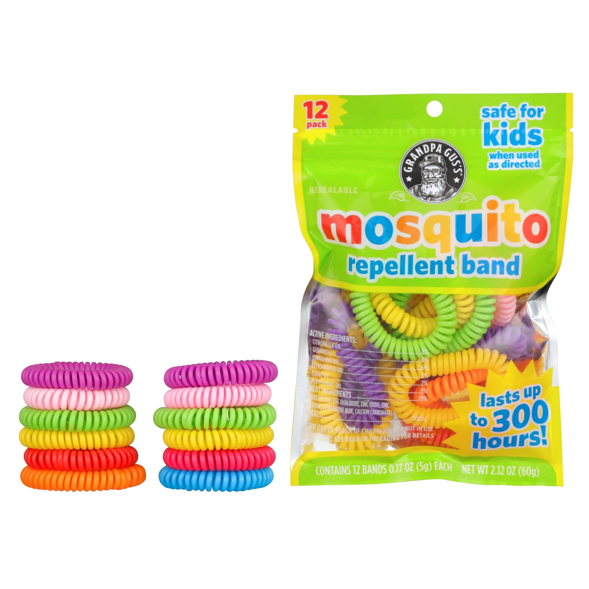 Pulseras Repelentes De Mosquitos Grandpa Gus's 12 Bands 300h