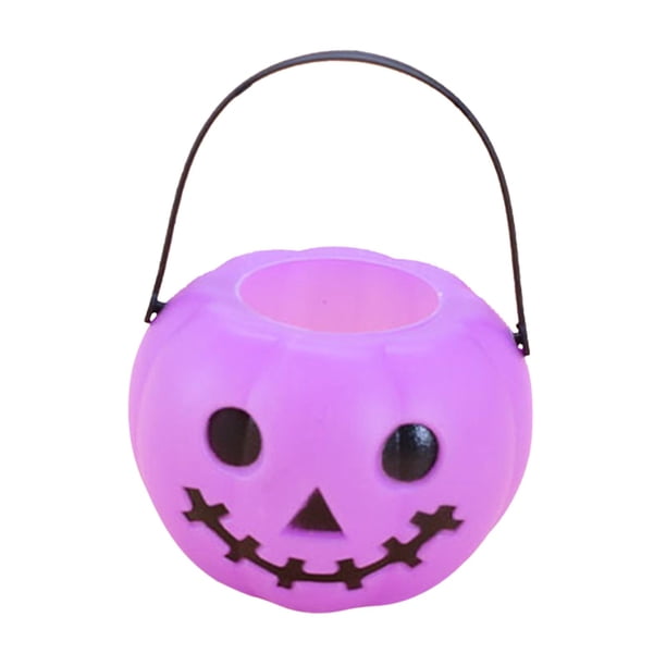 Cubo De Calabaza Cubo De Truco O Trato Para Accesorios Decoración De Mesa Regalo Navideño Violeta