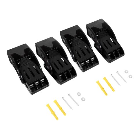 Ioensy - 4 Abrazaderas Para Alfombrilla De Lavado De Coches Montadas En La Pared Para Lavar Toallas, Color Negro