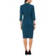 thumbnail image 3 of INSPIRE CHIC Traje de 2 Piezas para Mujer Conjunto de Ropa de Maestra para Regreso a Clases Blazer sin Cuello de Manga 3/4 Falda Lápiz de Cintura Alta Conjuntos de Trabajo Azul Lago L, 3 of 6