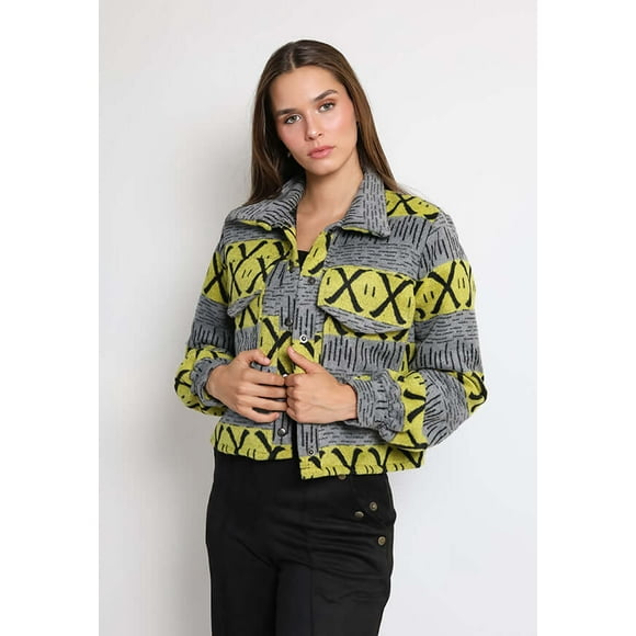 Chaqueta Antonia Gris Amarillo Natalia Seguel