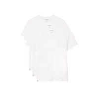 Camisa Lacoste Xl De Algodón Con Cuello Redondo, Paquete De 3 Unidades, Color Blanco