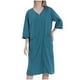 thumbnail image 3 of Bata de baño con cremallera frontal para mujer, bata de casa, camisón de manga 3/4, vestido de estar para mujer, ropa de dormir con bolsillos, 3 of 5