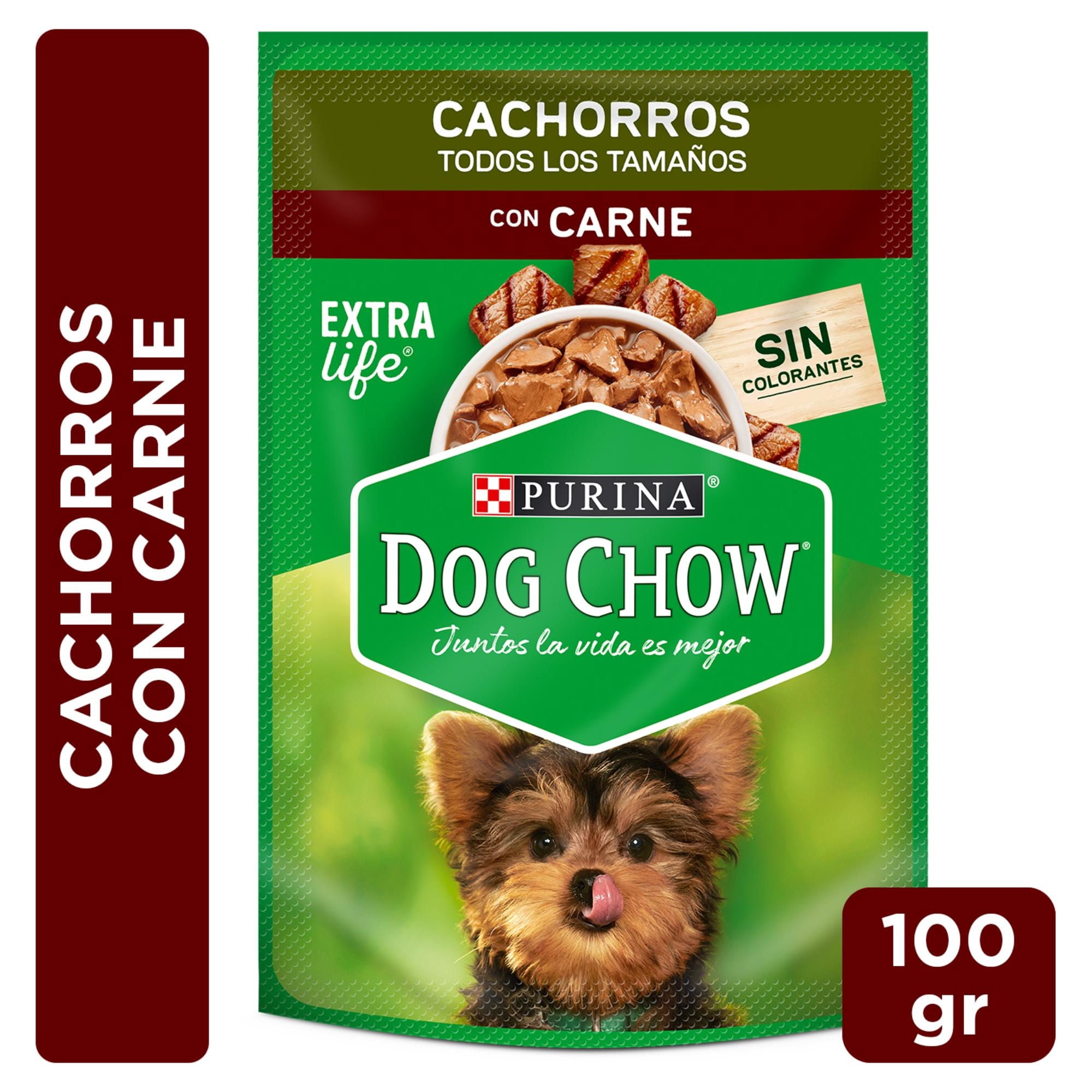 Alimento Húmedo Cachorro Sabor Carne Pouch 100 g Dog Chow