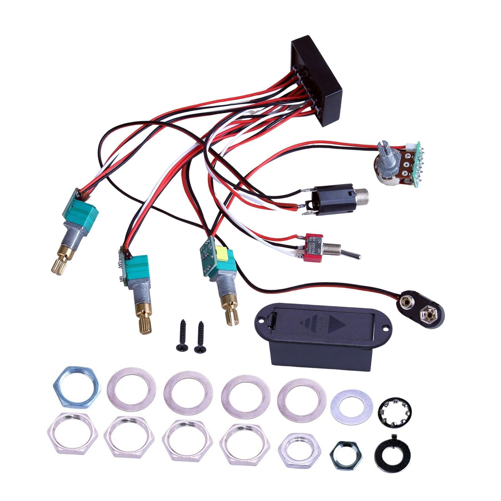 Magideal - Preamplificador De Bajo Eléctrico, Circuito De Cableado De Preamplificador De Bajo, Pastilla, Fácil Instalación, Ecualizador De Ecualizador De Bajo Pa