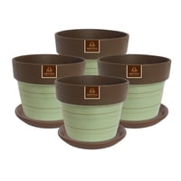 Pottery - Set De 4 Maceta Greta 22Cm Menta Y Sus Platos