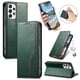 thumbnail image 4 of Funda tipo cartera para Samsung Galaxy A53 5G de piel con cierre magnético, ranuras para tarjetas y correa para la muñeca Verde, 4 of 6