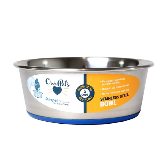 Cuenco OurPet's Durapet de acero inoxidable, 1,25 l/5 tazas