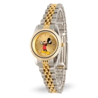 Reloj Disney Mickey Mouse Para Mujer, Esfera Dorada, Acero Inoxidable