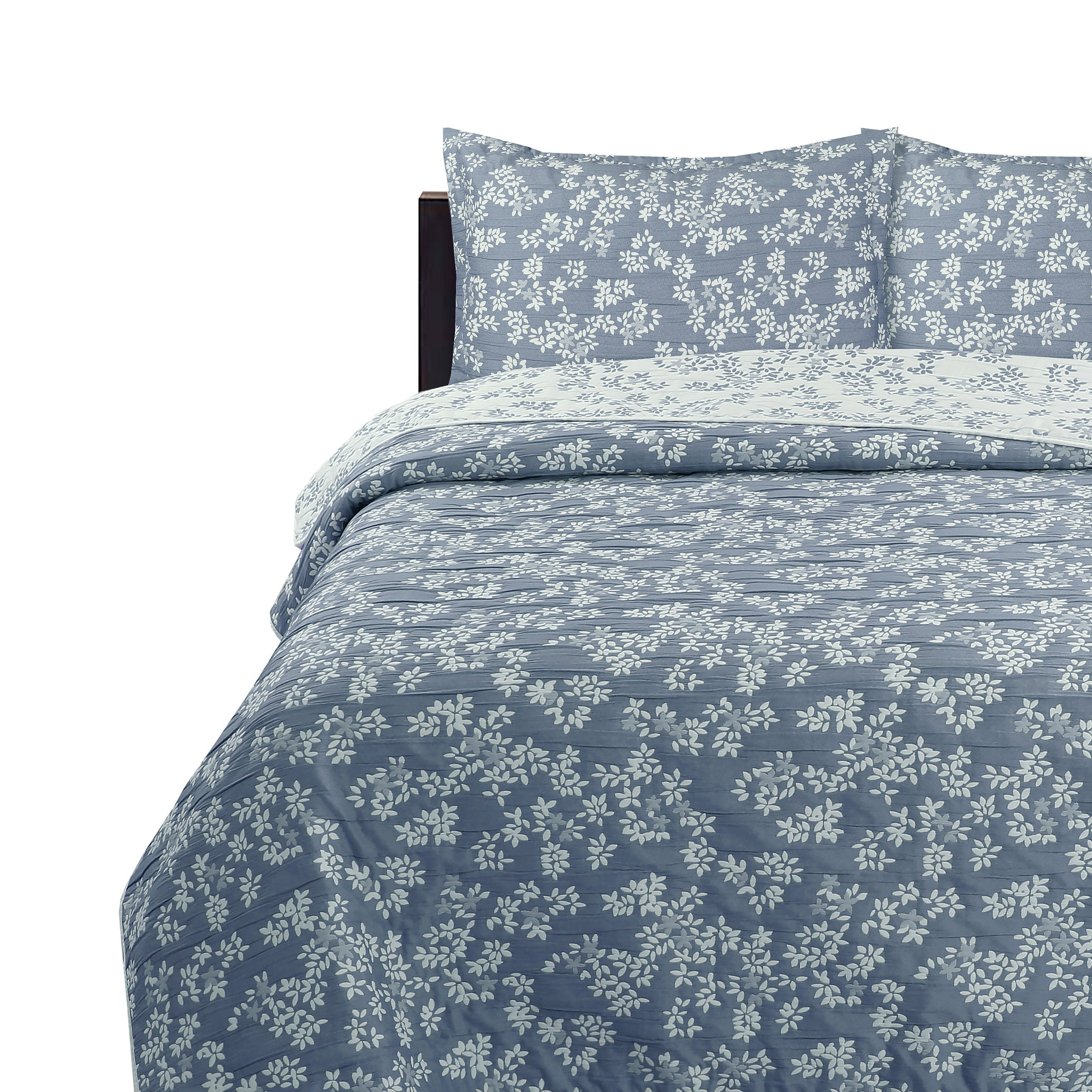 Chantilly - Cubrecama Jacquard Bordado 1.5 Plazas Azul