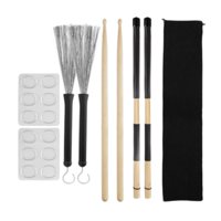 Bothyi - Juego De Baquetas Y Cepillo De Alambre Portátil Para Batería Para Amantes De La Música Jazz Para Niños Y Adultos