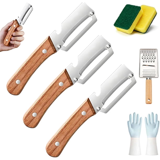 Pelador madera cero enganches 3 pack multifunción fruta verdura
