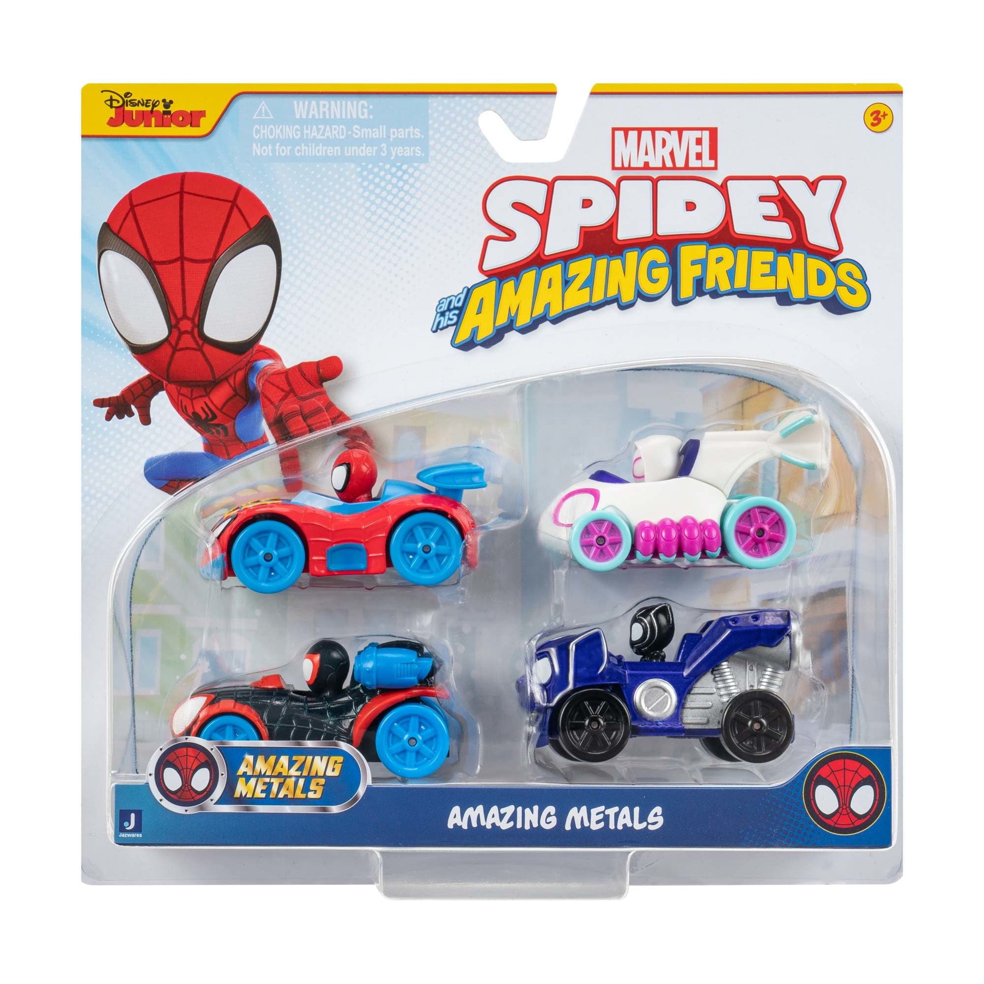 Spidey - Set De 4 Vehiculo Mas Figura Metalicos.