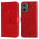 thumbnail image 1 of Funda tipo cartera FOXDOCK para Motorola Moto E15 , diseño girasol en relieve, cuero PU, cierre magnético, soporte y tarjetero, 1 of 5