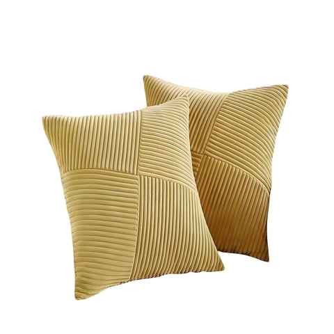 Genérico - Pack De 2 Fundas De Cojin Felpa Amarillo