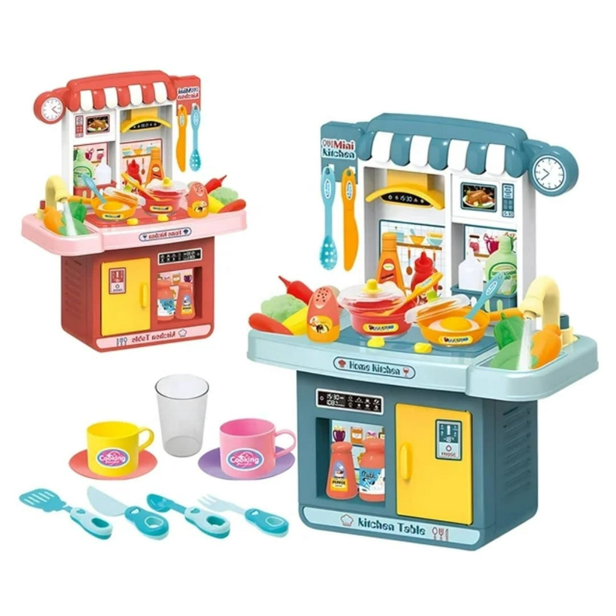 Maravillas Valdivia - Cocina De Juguete 33 Accesorios Luces Azul