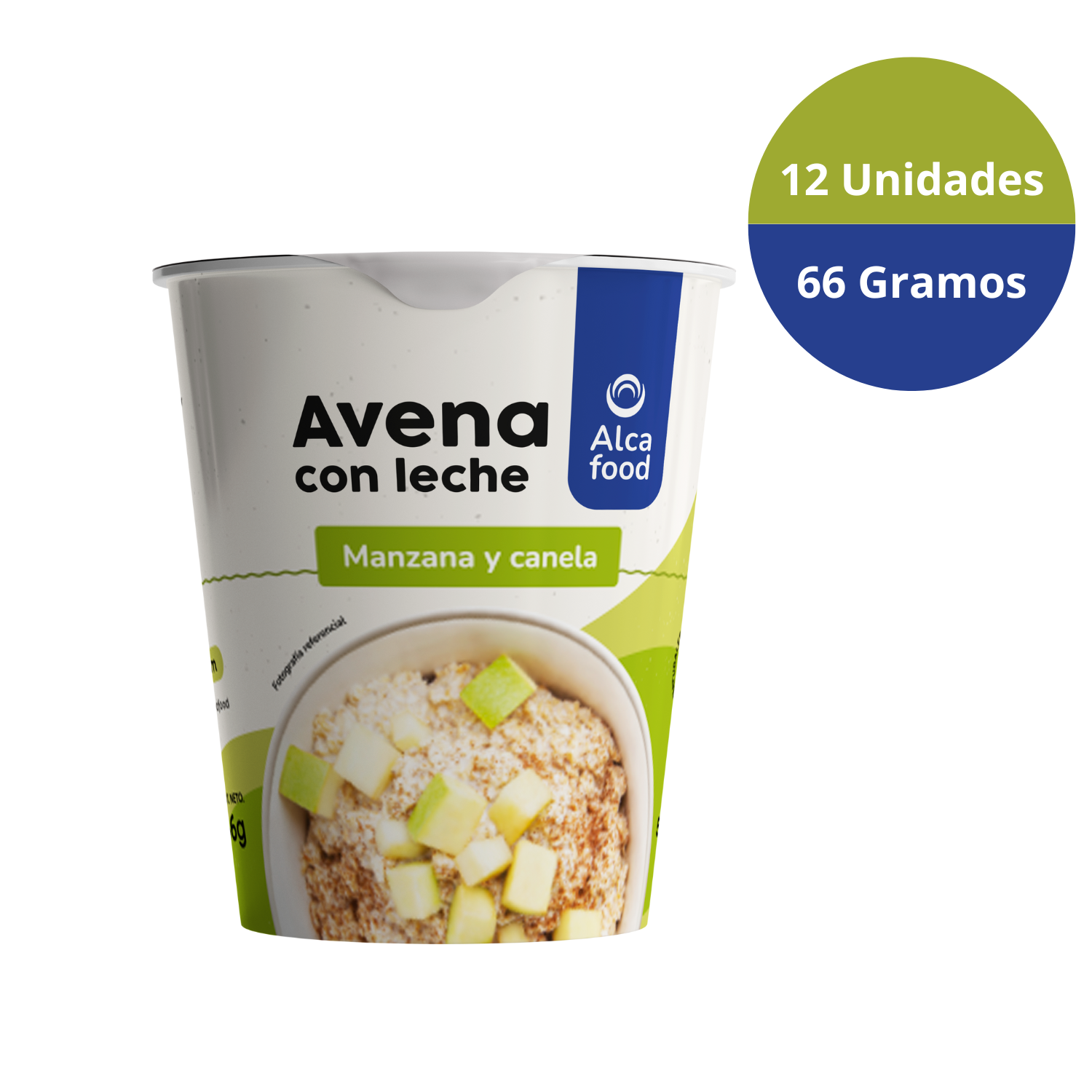 Alcafood - Vaso Avena Manzana Y Canela 12X 66 Gr