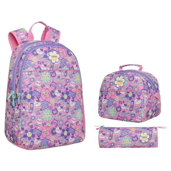 Pack Cool Escolar Mujer Emoticones Rosado Head