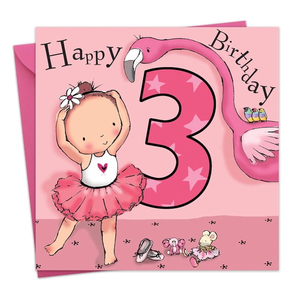 Tarjeta de Cumpleaños Twizler Bailarina para Niña de 3 Años
