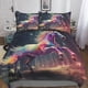thumbnail image 1 of Juego de ropa de cama con estampado digital 3D de caballo arcoíris con funda de almohada y funda nórdica de microfibra suave de 3 piezas. Funda nórdica con cremallera y diseño de criatura fa, 1 of 3