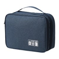 Magideal - Organizador De Accesorios Electrónicos Digitales, Organizador De Cables De Viaje, Estuche De Transporte Resistente Al Desgaste, Bolsa De Almacenamient Azul Marino