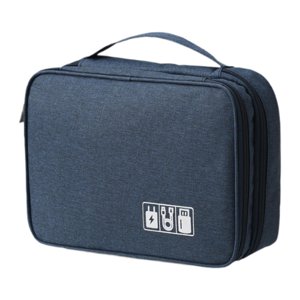 Magideal - Organizador De Accesorios Electrónicos Digitales, Organizador De Cables De Viaje, Estuche De Transporte Resistente Al Desgaste, Bolsa De Almacenamient Azul Marino