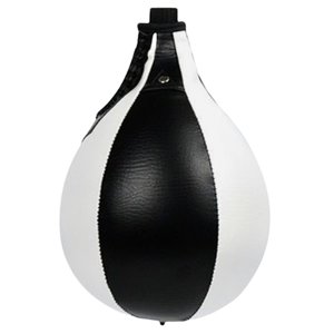 Ioensy - Saco De Boxeo De Cuero Pu Con Forma De Pera, Colgante De Combate, Negro Y Blanco