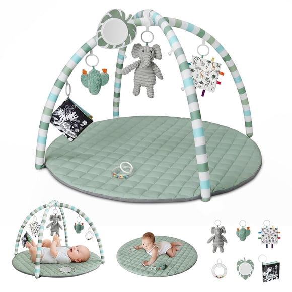 Gimnasio para bebé Blissful Diary 33.46 x 33.46 in con 6 juguetes