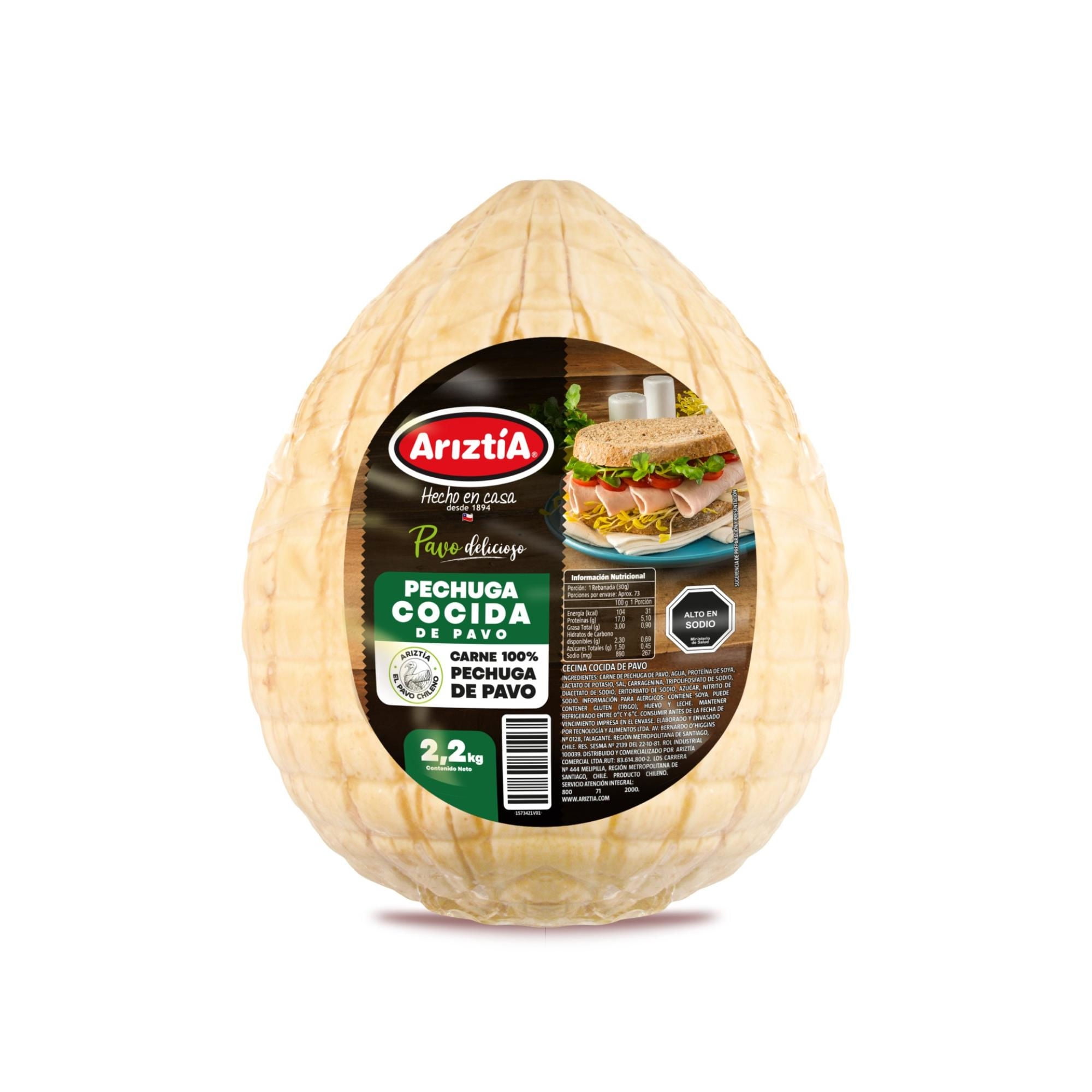 Pechuga Pavo Cocida 250 g Ariztia