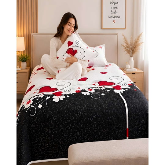 Mylhogar - Quilt 1.5 Plazas 180x230 Cm + Funda De Almohada