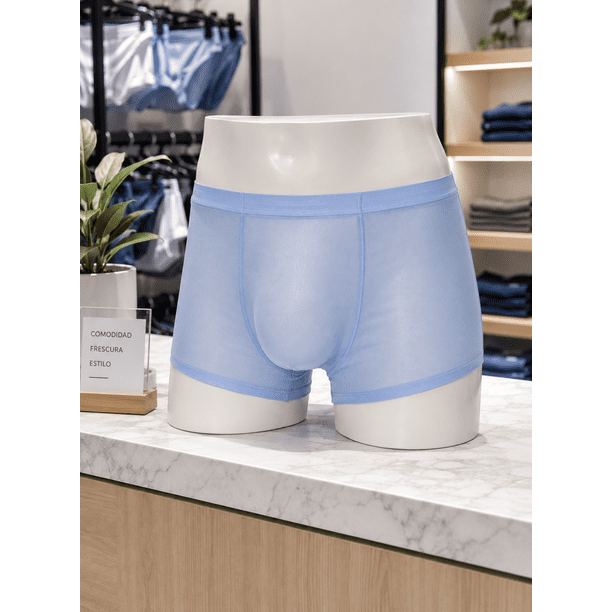Boxer De Seda Sexy Trasnlucido Hombre Sin Costura 3piezas