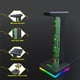thumbnail image 3 of Soporte para auriculares de consola de juegos con hub USB, puerto de audio de 3.5 mm, base de luz RGB ajustable, accesorios, 3 of 11