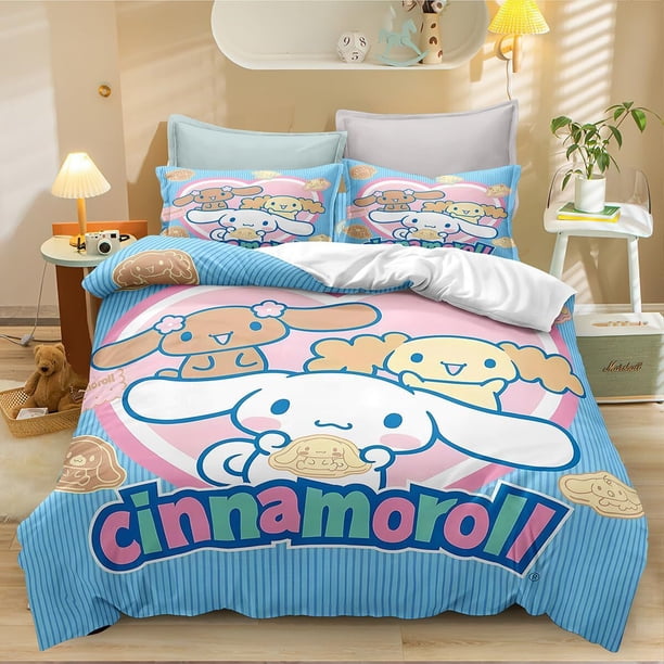 Cinnamoroll Kawaii Comforter Bedding Sets Quilt Bed Cover Duvet Cover Pillow Case 2-3 Pieces Sets Kids Adult Size Bedroom Decor