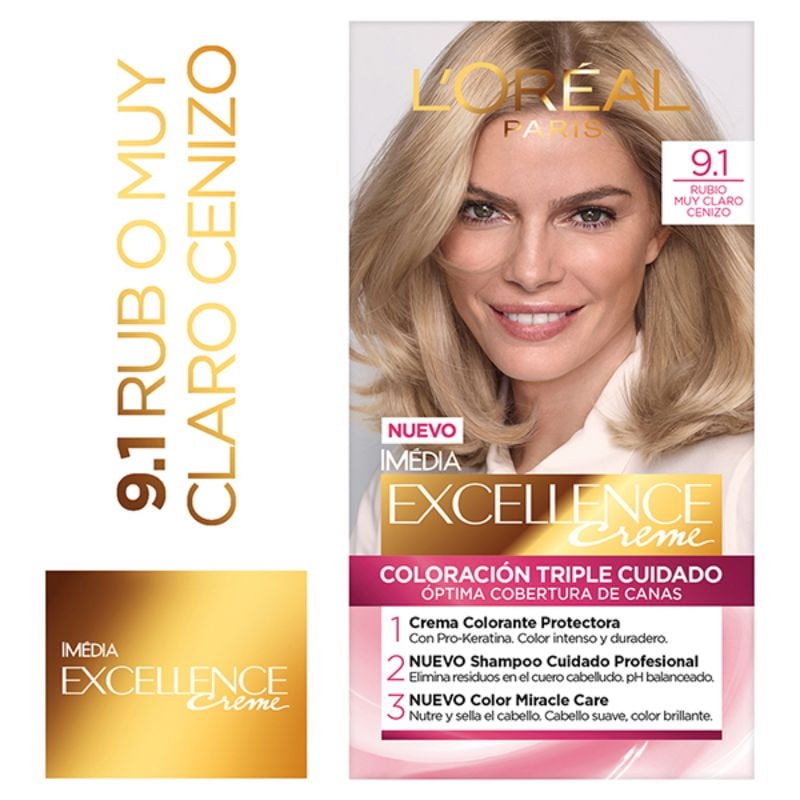 Excellence - Coloración Cabello 9.1 Rubio Muy Claro Ceniza