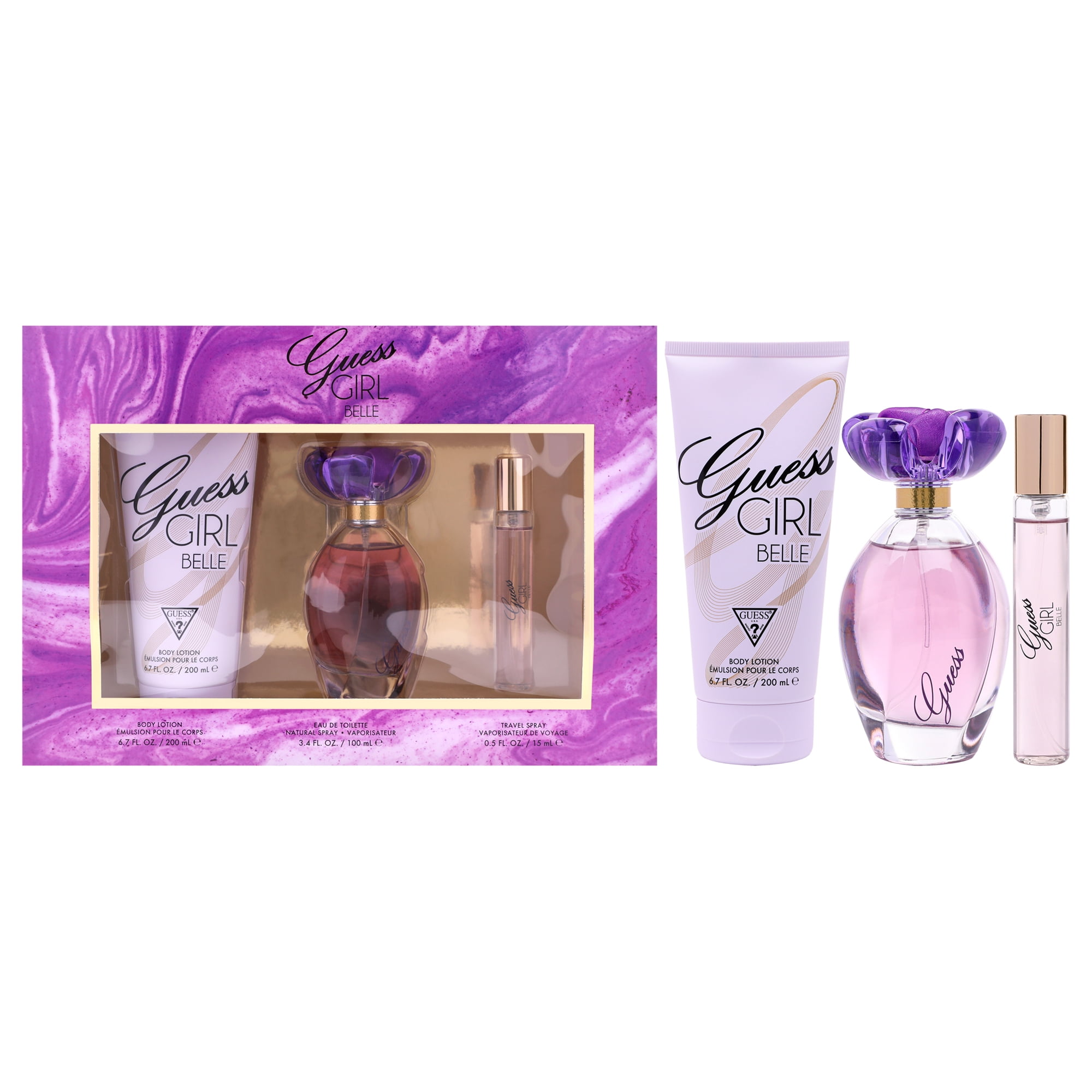 Set De Regalo Perfume Guess Chica Belle Edt 100ml + Edt 14ml + Loción Corporal 190ml Mujer