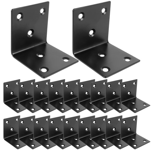 Escuadra de esquina Vezuifoo de acero inoxidable, soporte en L de 5 x 5 cm, 20 piezas