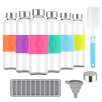 Botellas De Agua De Vidrio Zukro 530 Ml Con Tapa De Acero Inoxidable, Juego De 6