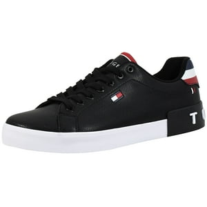 Zapatilla Tommy Hilfiger Rezz Para Hombre Negra De Piel Vegana