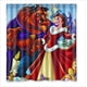 thumbnail image 1 of Cortina de ducha de La Bella y la Bestia con dibujos animados, juego de cortinas de baño con ganchos, tamaño 66 x 72 pulgadas, 1 of 3