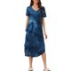 thumbnail image 1 of INSPIRE CHIC Camiseta de Noche Larga con Cuello en V y Manga Corta para Mujer, Vestido de Dormir Suave Tie Dye con Bolsillos Laterales para Primavera Verano 2XL Azul Tie Dye, 1 of 6
