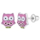 thumbnail image 1 of Aros con forma de buho de plata 925 y esmaltado rosa para niñas, 1 of 2